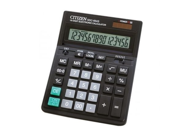 CITIZEN CALCULATOR SDC-664S OFFICE 16-DIGIT 199X153MM BLACK