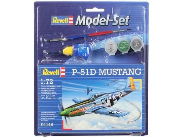 Revell P-51D Mustang, Luftfarkostmodell med fast vinge, Monteringssats, 1:72, North American P-51 Mustang, Plast, Second World War