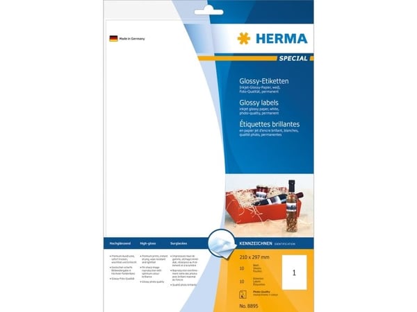 HERMA Special - Papir - blank - permanent selv-adhesiv - hvit - A4 (210 x 297 mm) - 120 g/m² - 10 etikett(er) adresselapper