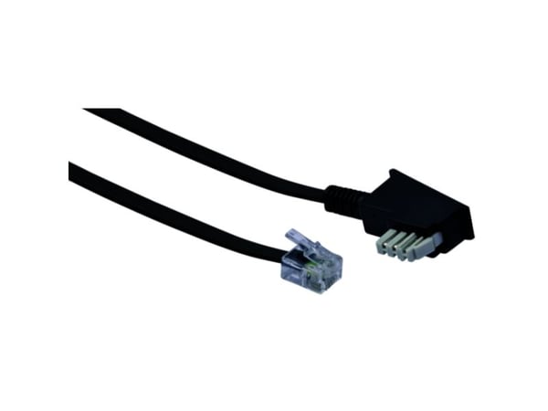 Schwaiger 6.0m RJ-11 - TAE-N, 6 m, RJ-11, TAE-N, Sort, Hankjønn, Hankjønn