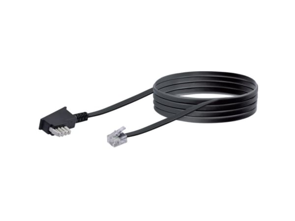 Schwaiger TAL6237 533, 10 m, RJ-11, TAE (N), Hankjønn, Hankjønn, Sort