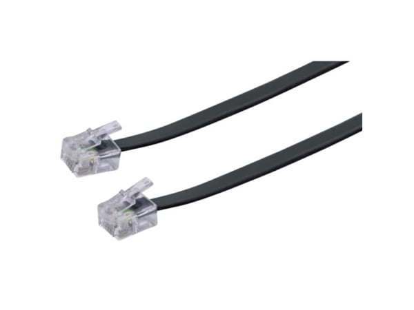 Schwaiger 6.0m RJ-11 - RJ-11, 6 m, RJ-11, RJ-11, Uros, Uros, Musta
