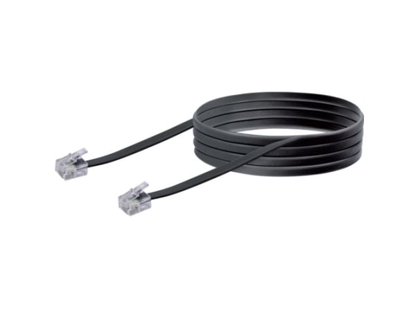 Schwaiger 6.0m RJ-11 - RJ-11, 6 m, RJ-11, RJ-11, Uros, Uros, Musta