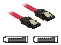 Delock - SATA-kabel - Serial ATA 150/300 - SATA (hunn) til SATA (hunn) - 50 cm - låst, rett kontakt - rød