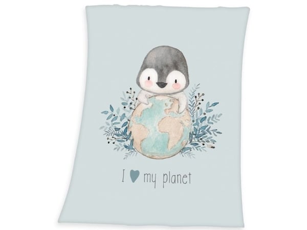 Babybest Pingvin Fleece tæppe - 75 x 100 cm