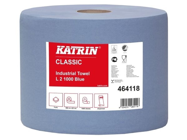 Industriaftørring Katrin® 464118, blå, pakke a 2 stk.