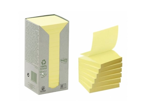 Post-It 7000033934, firkant, Gult, Papir, 100%, BLUE ANGEL, 76 mm