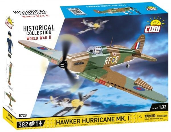 COBI 5728 historisk samling WWII brittiskt Hawker Hurricane Mk.I jaktplan, 382 bitar COBI 5728 historisk samling WWII brittiskt Hawker Hurricane Mk.I jaktplan, 382 bitar