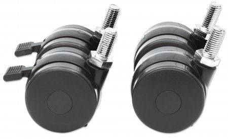 Intellinet Caster Wheel Set for 19" Racks, Set of Four, Two Brakes, Heavy-Duty - Rack-castersett - svart - 19"