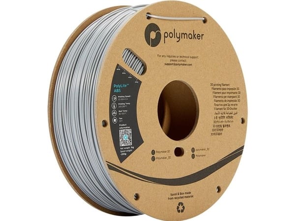 Polymaker PE01003 PolyLite Filament ABS-plast #####geruchsarm 1,75 mm 1000 g Grå 1 stk Grå 1 stk Polymaker PE01003 PolyLite Filament ABS-plast #####geruchsarm 1,75 mm 1000 g Grå 1 stk Grå 1 stk
