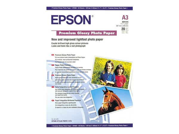 Epson Premium - Blank - A3 (297 x 420 mm) - 255 g/m² - 20 ark fotopapir - for Expression Photo XP-970; SureColor SC-P700, P900, T2100, T3100, T3405...