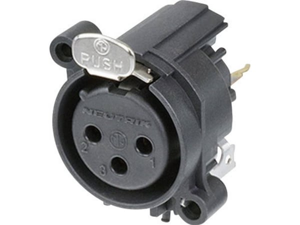 Neutrik NC3FAV1, XLR, Sort, Plast, 19,8 mm, 19,5 mm, 19,8 mm
