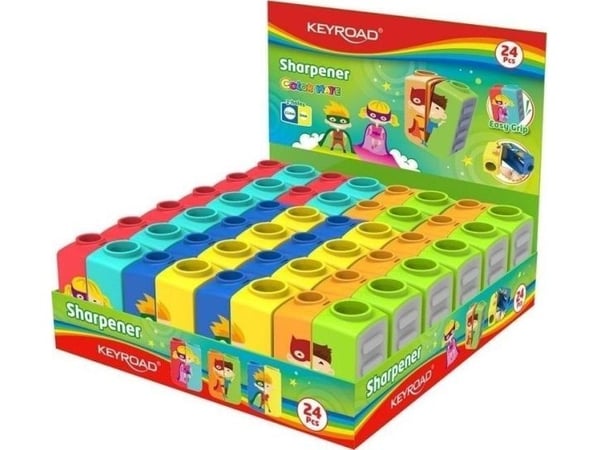 Keyroad blyantspisser Cartoon i plast dobbel (24 stk)