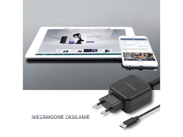 Qoltec - Strömadapter - 12 Watt - 2.4 A (USB-C) - svart