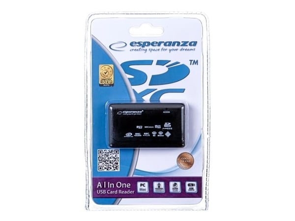 Esperanza EA117 - Kortinlukija - all-in-1 (MS, MS PRO, Microdrive, MMC, SD, xD, CF) - USB 2.0