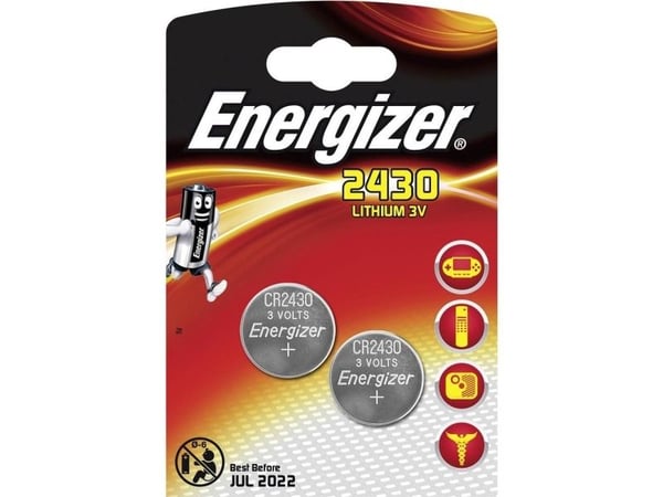 Energizer CR2430, Kertakäyttöinen akku, CR2430, Litium, 3 V, 2 kpl, 320 mAh