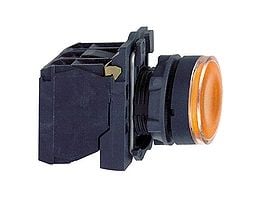 Schneider Electric XB5, Keltainen, 24 V, 50 - 60 Hz, 10 A, 30 mm, 57 mm