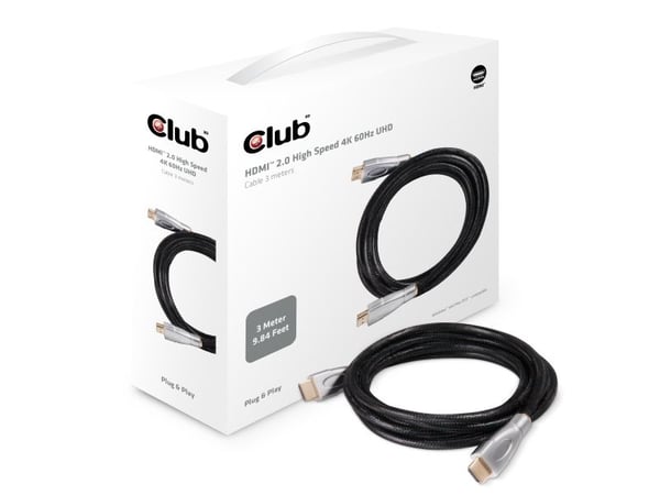 Club 3D - HDMI-kabel - HDMI hann til HDMI hann - 3 m