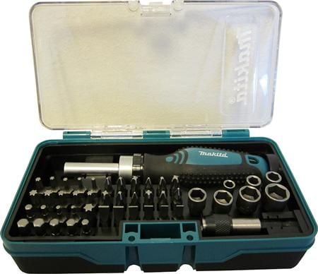 Makita - Ratcheting screwdriver with bit and socket set - 47 deler - inn boks