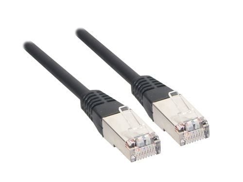 RJ45 patchkabel med Cat.7 råkabel og låsebeskyttelse (RNS®), S/FTP, PiMF, halogenfri, 600MHz, OFC, svart, 7,5m, Good Connections® (8070R-075S)
