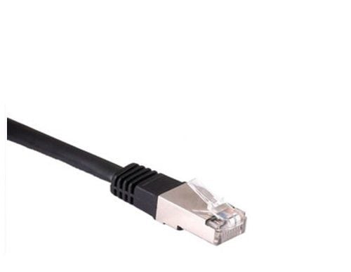 RJ45 patchkabel Cat.7 flerleder råkabel med RNS® låsebeskyttelse, S/FTP, PiMF, halogenfri, 600MHz, OFC, svart, 0,5 m
