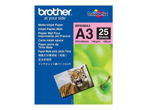 Brother BP - Matt - A3 (297 x 420 mm) - 145 g/m² - 25 ark papper - för Brother HL-J6000, MFC-J2340, J3540, J3940, J5340, J5630, J6583, J6983, J6995...