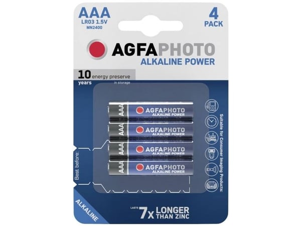 AgfaPhoto - Batteri 4 x AAA - Alkalisk