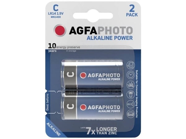 AgfaPhoto LR14 C-batteri R14 Alkali-mangan 1,5 V 2 stk.