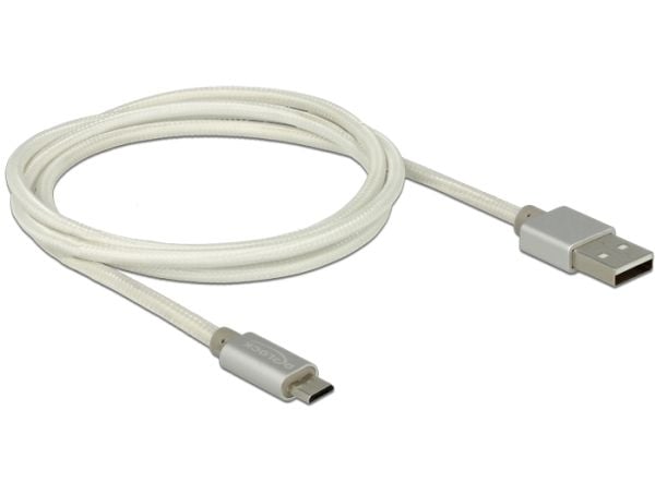 Delock - USB-kabel - Micro-USB type B (hann) til USB (hann) - USB 2.0 - 1 m - hvit