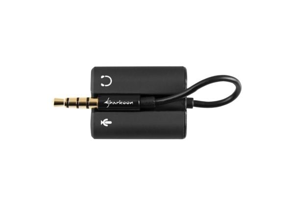 Sharkoon - Audioadapter - 4-polsminijakk hann til mini-phone stereo 3.5 mm hunn