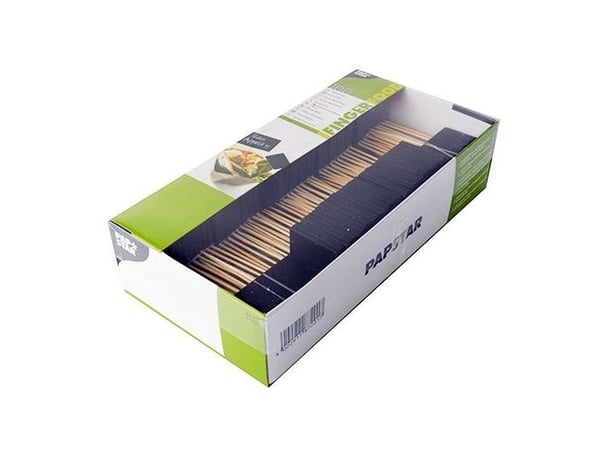 Papstar 87201, Bamboo, Tre, Sort, Naturlig, 9 cm, 100 stykker