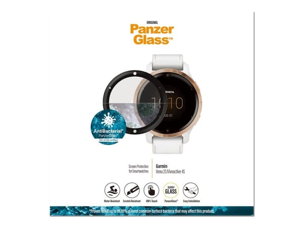 PanzerGlass - Skjermbeskyttelse for sportsur - glass - rammefarge svart - for Garmin Venu 2S