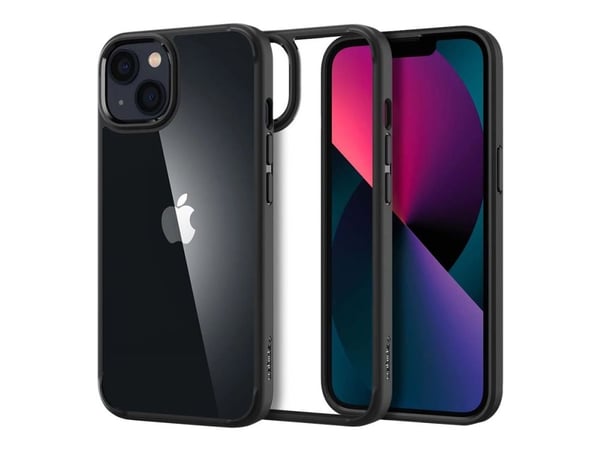 Spigen Ultra Hybrid - Baksidedeksel for mobiltelefon - polykarbonat, termoplast-polyuretan (TPU) - blank, matt svart - 6.1" - for Apple iPhone 13