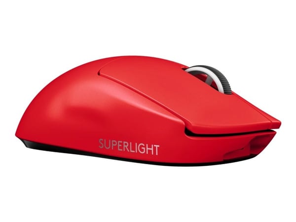 Logitech G PRO X SUPERLIGHT - Mus - optisk - 5 knapper - trådløs - LIGHTSPEED - Logitech LIGHTSPEED-modtager - rød