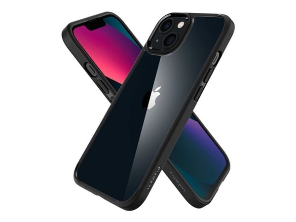 Spigen Ultra Hybrid - Baksidedeksel for mobiltelefon - polykarbonat, termoplast-polyuretan (TPU) - blank, matt svart - 6.1" - for Apple iPhone 13