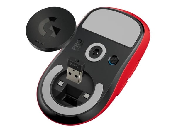 Logitech G PRO X SUPERLIGHT - Mus - optisk - 5 knapper - trådløs - LIGHTSPEED - Logitech LIGHTSPEED-modtager - rød