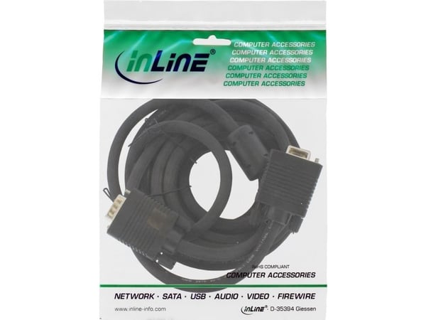 InLine 17743B, 3 m, VGA (D-Sub), VGA (D-Sub), musta, uros/naaras)