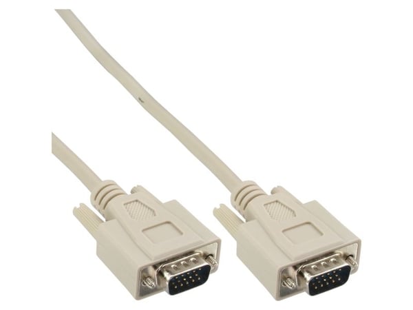 InLine 17712E, 10 m, VGA (D-Sub), VGA (D-Sub), Beige, Gull, Hankjønn/hankjønn