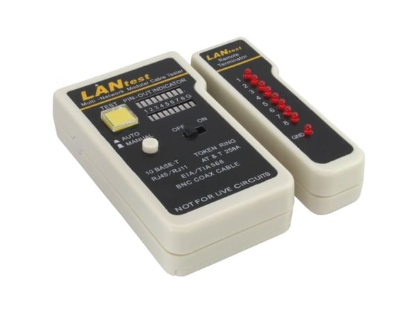 Inline nettverkskabeltester BNC/RJ11/RJ45 (79998)