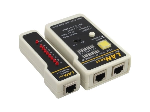 Inline nettverkskabeltester BNC/RJ11/RJ45 (79998)
