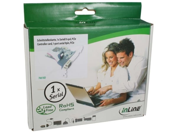 InLine 76618D, PCIe, Seriell, MosChip MCS9901, 1,29 mm, 59 g, 145 mm