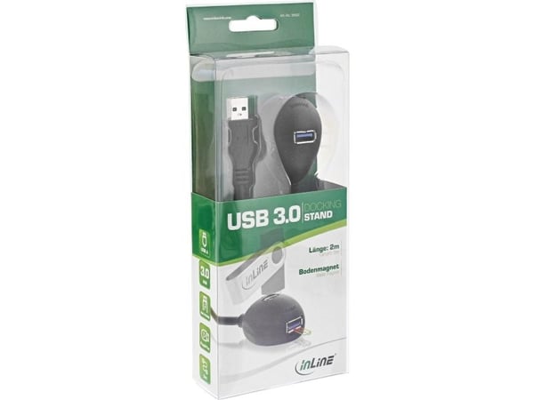 InLine 35653, 3 m, USB A, 2 x USB A, USB 3.2 Gen 1 (3.1 Gen 1), Hankjønn/hunkjønn, Sort