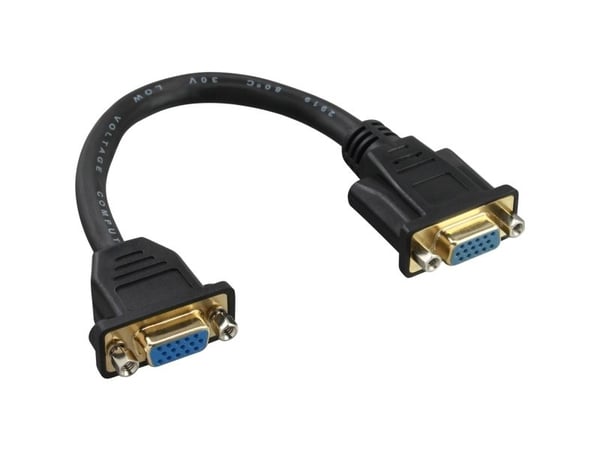 InLine 17302G, 0.2 m, VGA (D-Sub), VGA (D-Sub), Hunstik, Hunstik, Sort