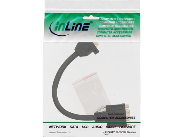 InLine 17302G, 0.2 m, VGA (D-Sub), VGA (D-Sub), Hunstik, Hunstik, Sort