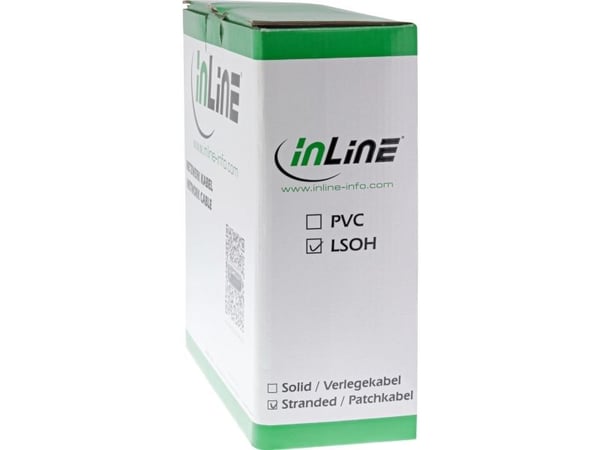 InLine 76899, 100 m, Cat6a, S/FTP (S-STP), RJ-45, RJ-45, Grå