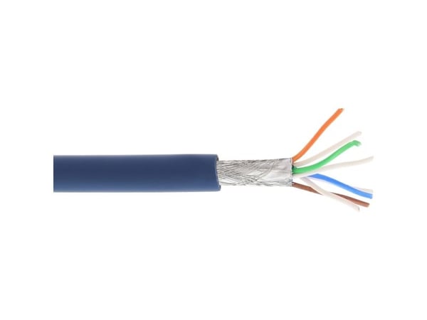 InLine 76899B, 100 m, Cat6a, S/FTP (S-STP), RJ-45, RJ-45, Blå