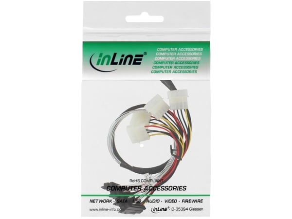 InLine 27621, 0,75 m, Mini SAS SFF-8087 male, SFF-8482, Hankjønn/hunkjønn, Flerfarget, 80 g