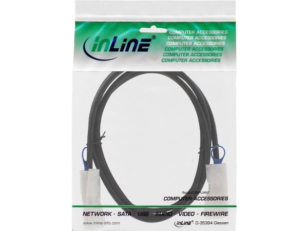 InLine 27623C, 2 m, Mini SAS SFF-8088 male, SFF-8088, Hankjønn/hankjønn, Sort, 208 g
