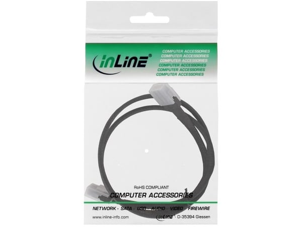 InLine 27624, 0,5 m, Mini SAS SFF-8087 male, Mini-SAS 36pin SFF-8087, Hankjønn/hankjønn, Sort, 40 g