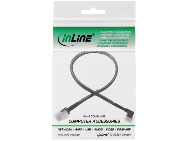 InLine Mini SAS HD 1.0m, 1 m, SFF-8087, SFF-8087, uros/naaras, musta